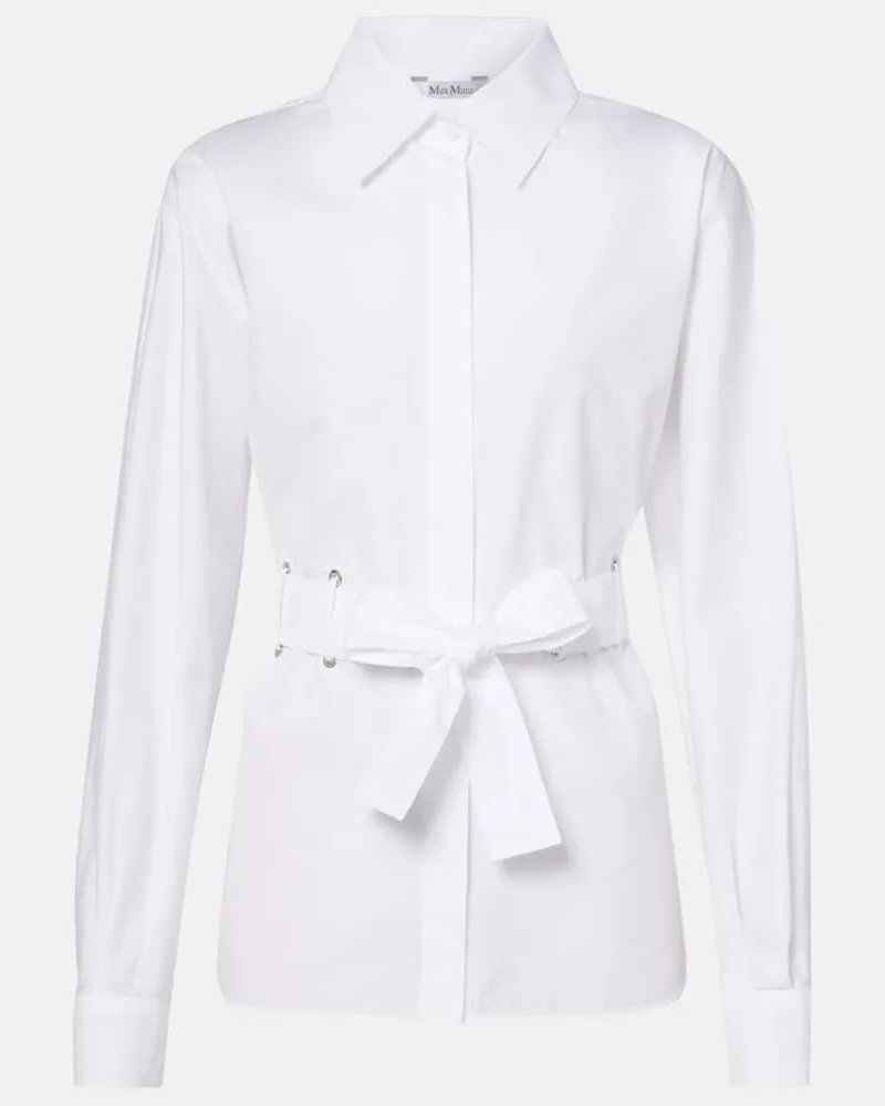 Max Mara Bluse Juglas aus Baumwolle Weiß