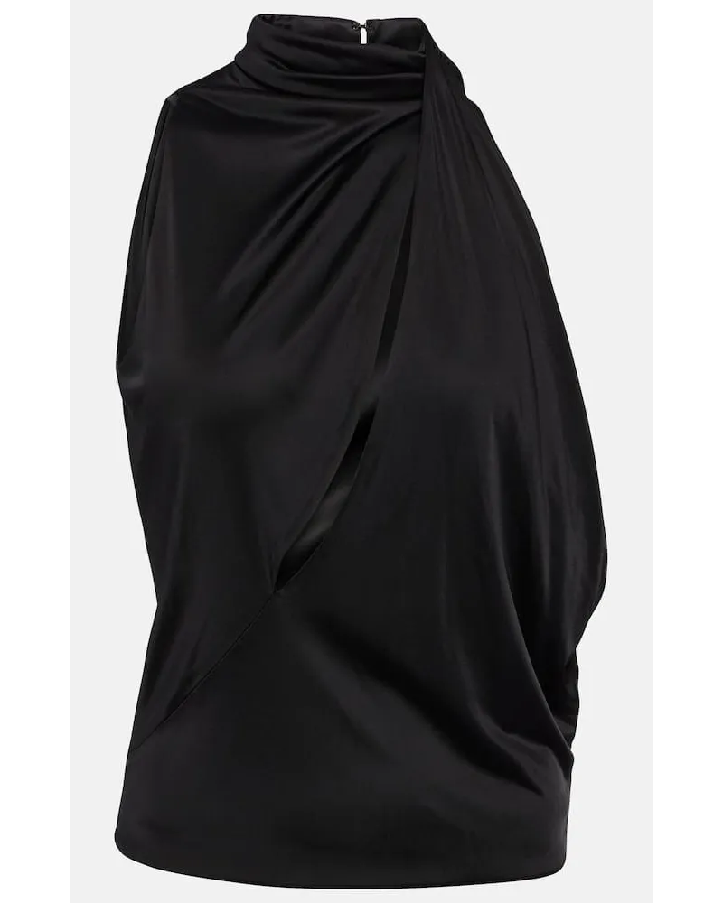 Versace Top aus Satin Schwarz