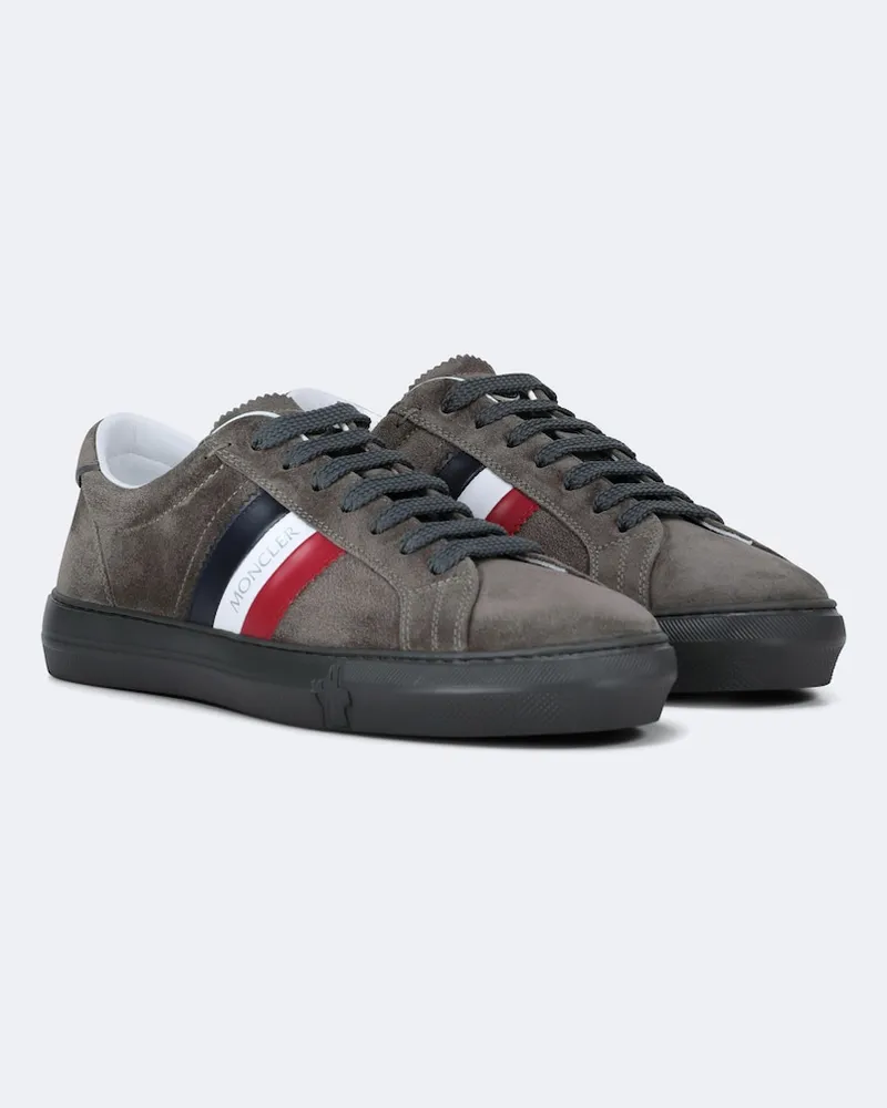 Moncler Sneakers New Monaco aus Veloursleder Grau