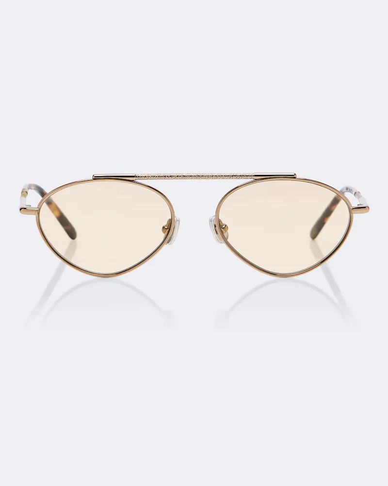Brunello Cucinelli Ovale Sonnenbrille Sartorial Sunset Gold