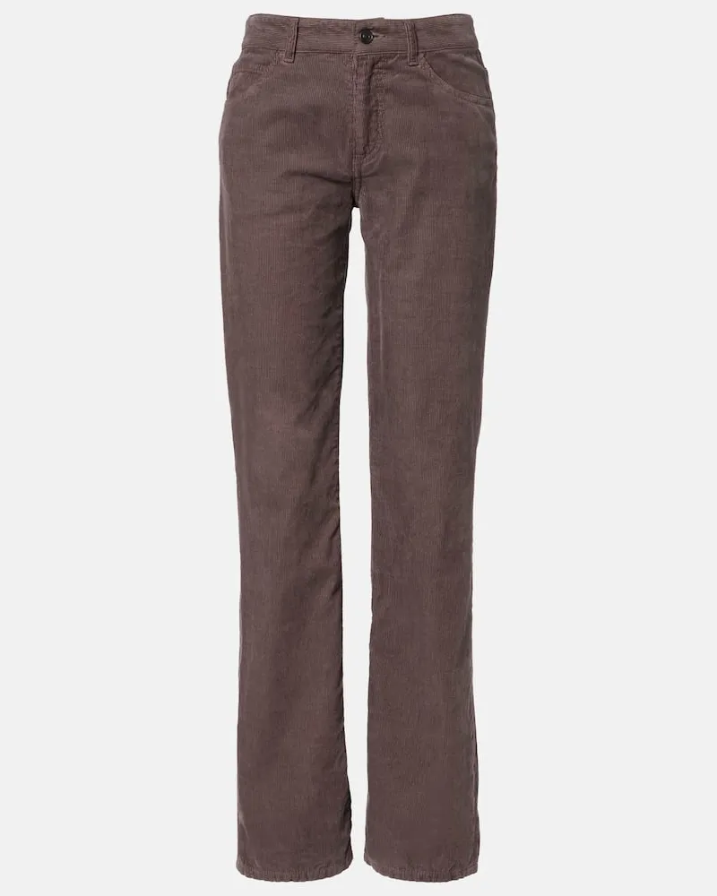 The Row Gerade Mid-Rise-Hose Carlyl aus Baumwoll-Cord Braun