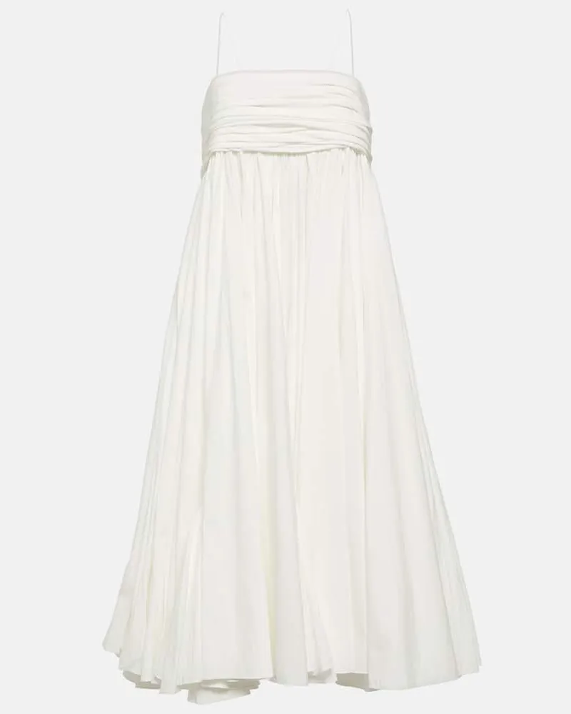 KHAITE Midikleid Lally aus Baumwolle Weiã