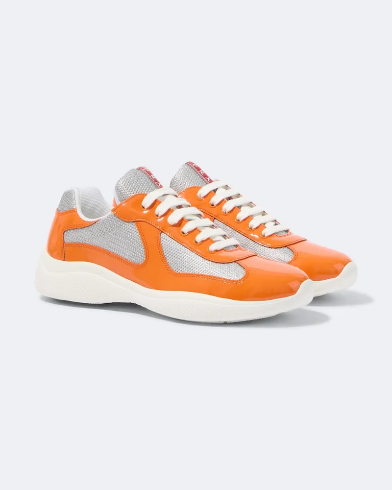 Prada Sneakers Prada America's Cup mit Lackleder Orange