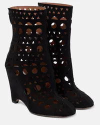 Alaïa Alaia Ankle Boots Vienne aus Veloursleder Schwarz