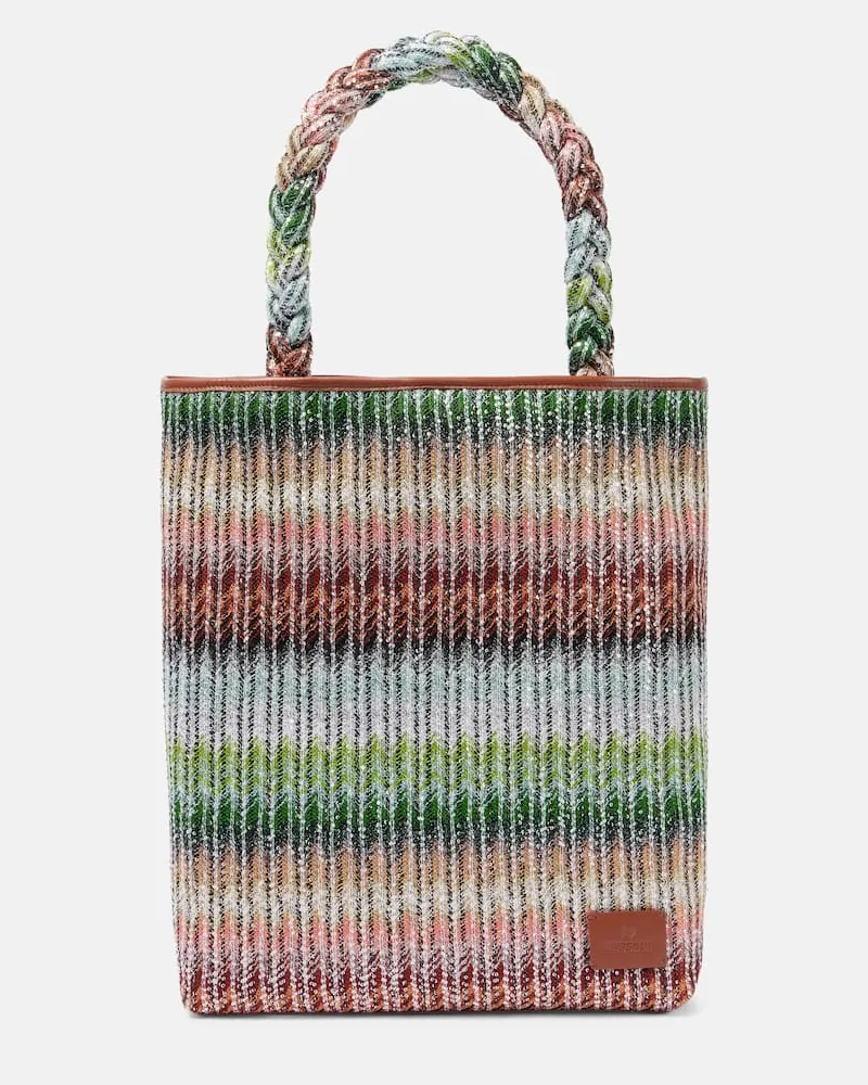 Missoni Tote Bag Large mit Leder Multicolor