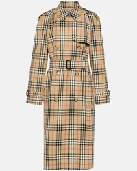 Burberry Trenchcoat  Check aus Gabardine Beige