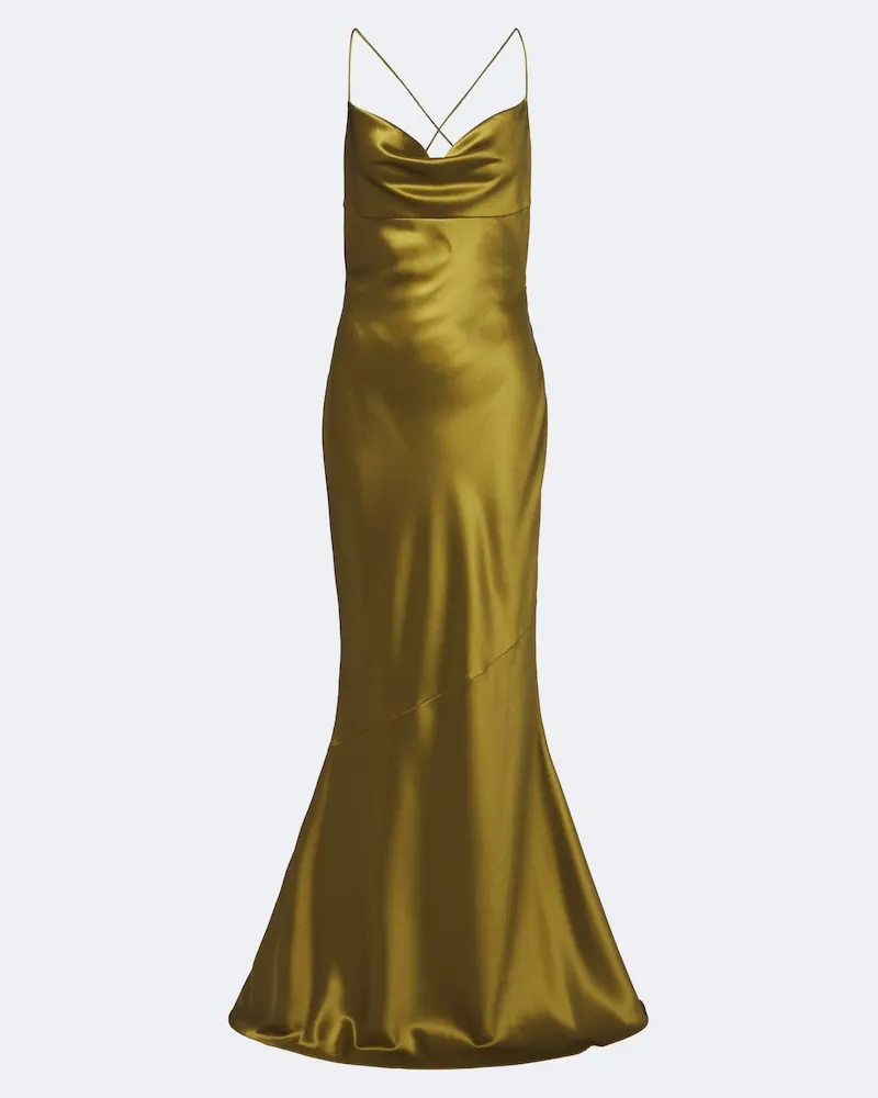 Retrofête Retrofête Robe Lukka aus Satin Grün