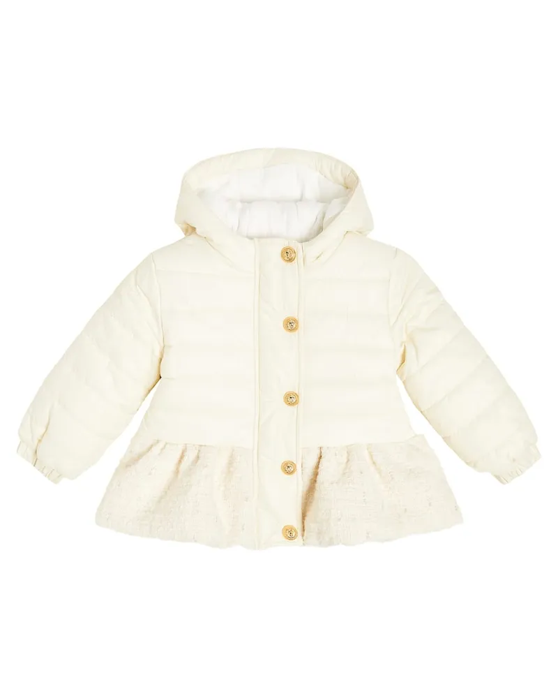 Balmain Baby Wattierte Jacke Weiß