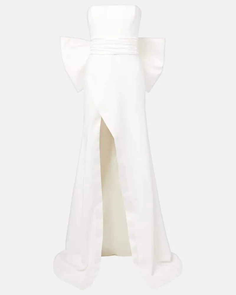 The New Arrivals Ilkyaz Ozel Bridal Robe Nefertiti aus Satin Weiß