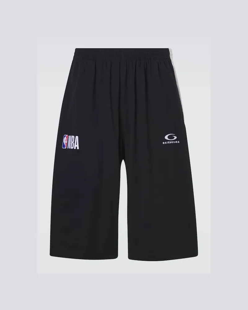 Balenciaga X NBA Shorts aus Baumwolle Schwarz