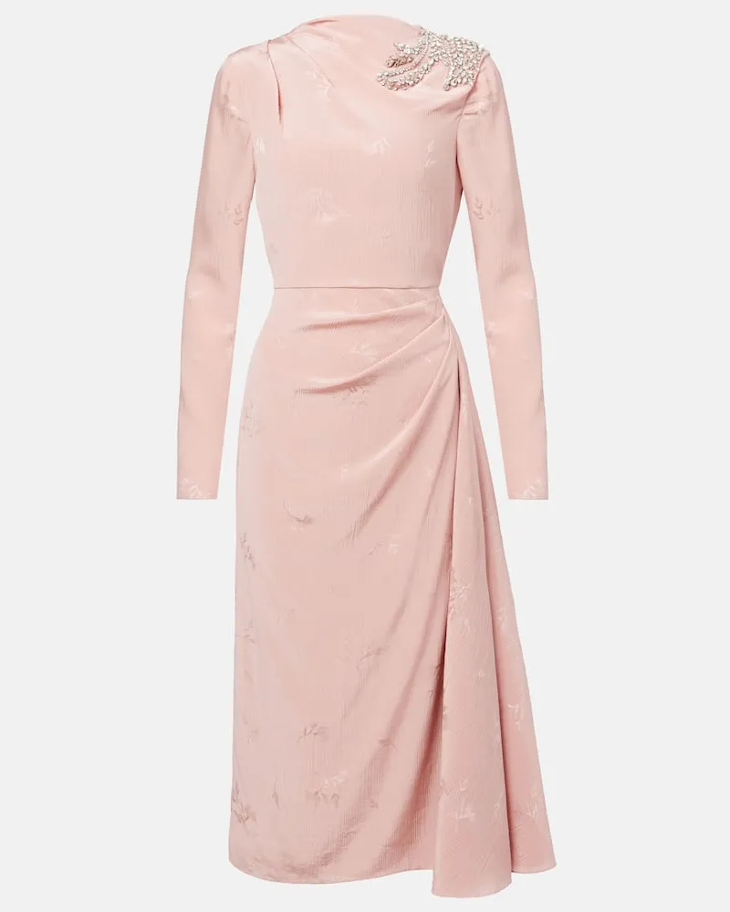 Erdem Midikleid aus Seide und Baumwolle Rosa