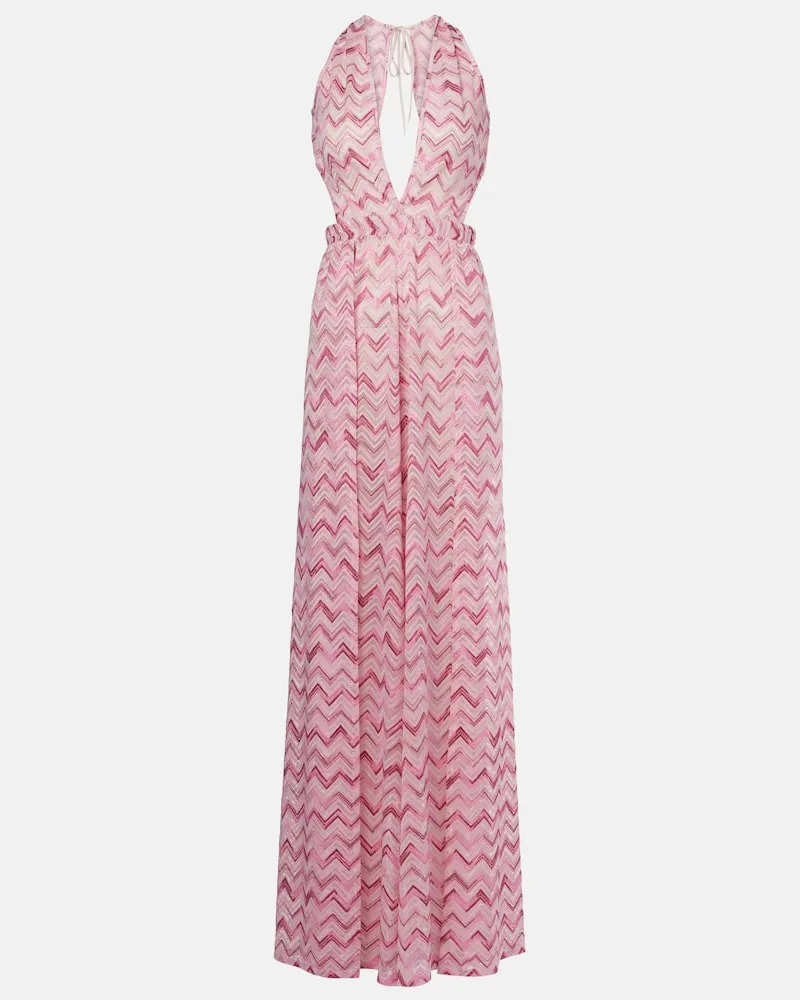 Missoni Jumpsuit aus Häkelstrick Rosa