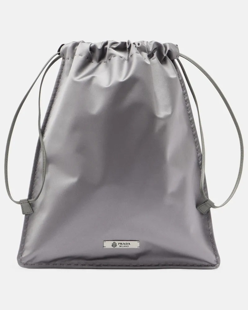 Prada Clutch Prada Wish aus Satin Grau