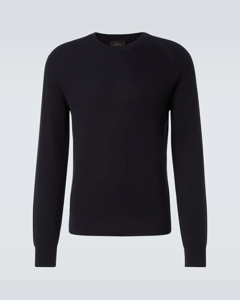Brioni Pullover aus Kaschmir und Wolle Blau