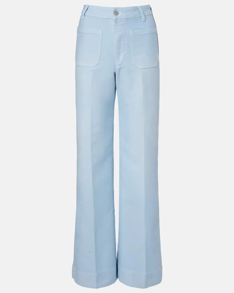 Victoria Beckham Mid-Rise Jeans Alina Blau