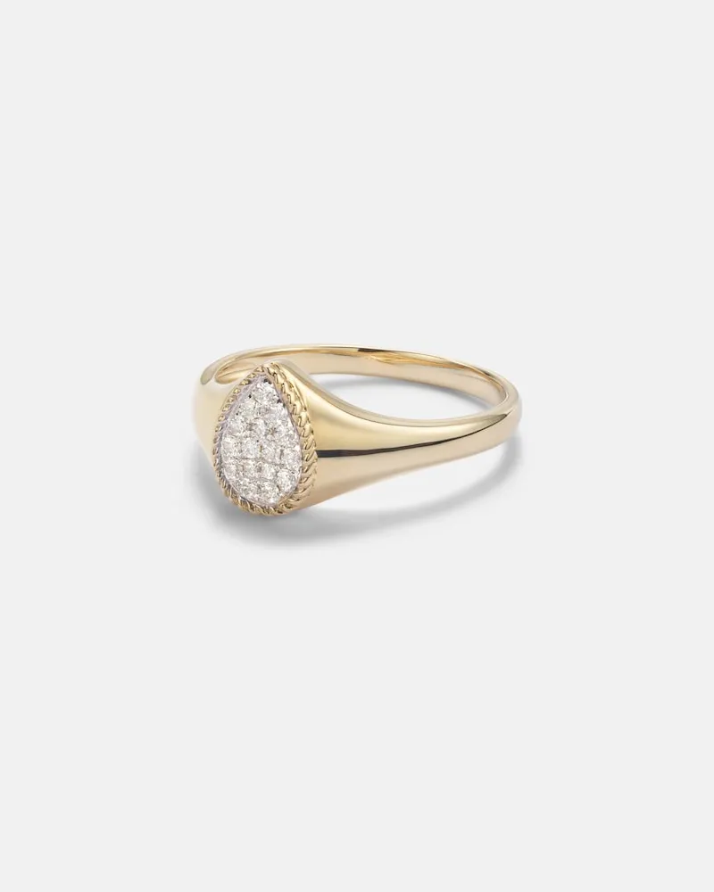 Yvonne Léon Yvonne Léon Set Chevalière Baby aus zwei Ringen aus 9kt Gelbgold mit Diamanten Gold