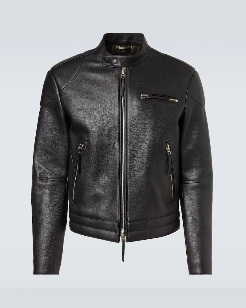 Tom Ford Bikerjacke aus Leder Schwarz