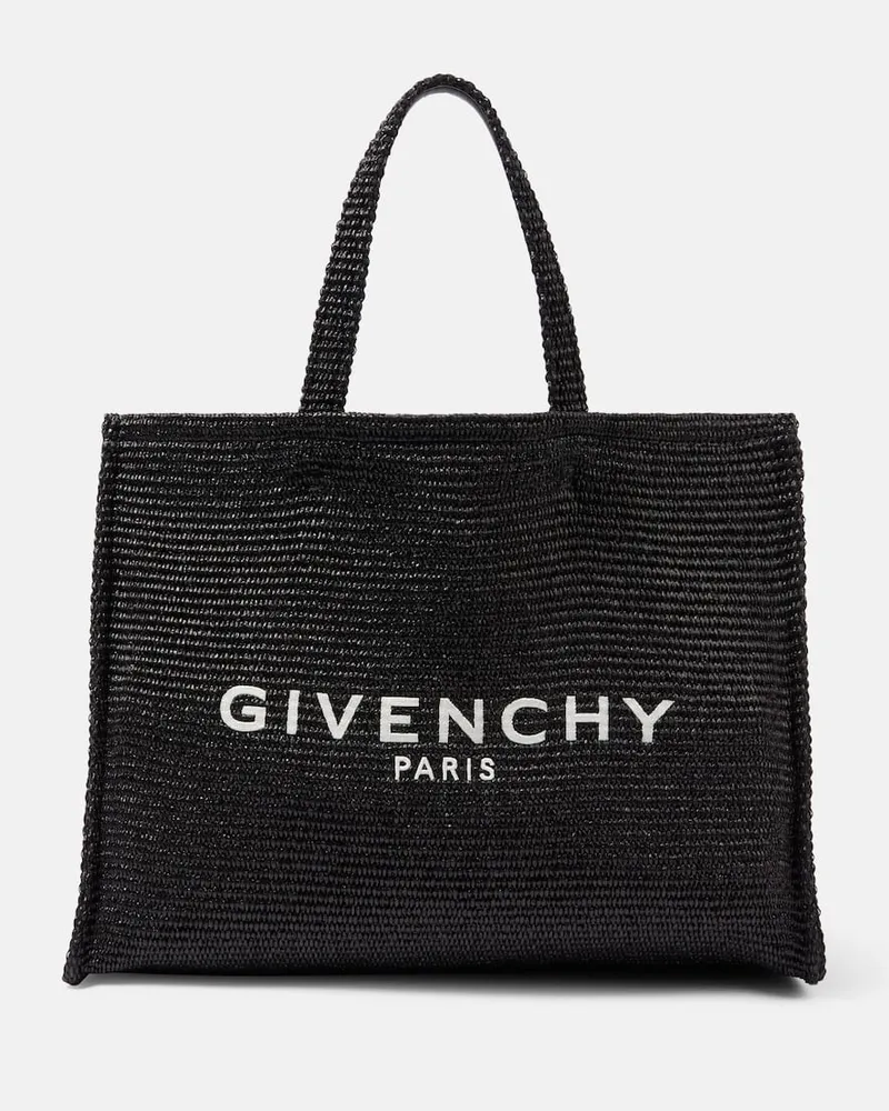 Givenchy Tote G-Tote Medium aus Raffiabast Schwarz