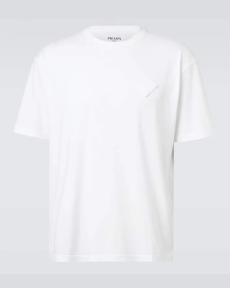 Prada T-Shirt aus Baumwoll-Jersey Weiß