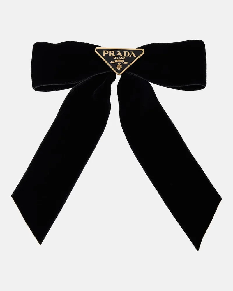 Prada Haarspange aus Samt Schwarz