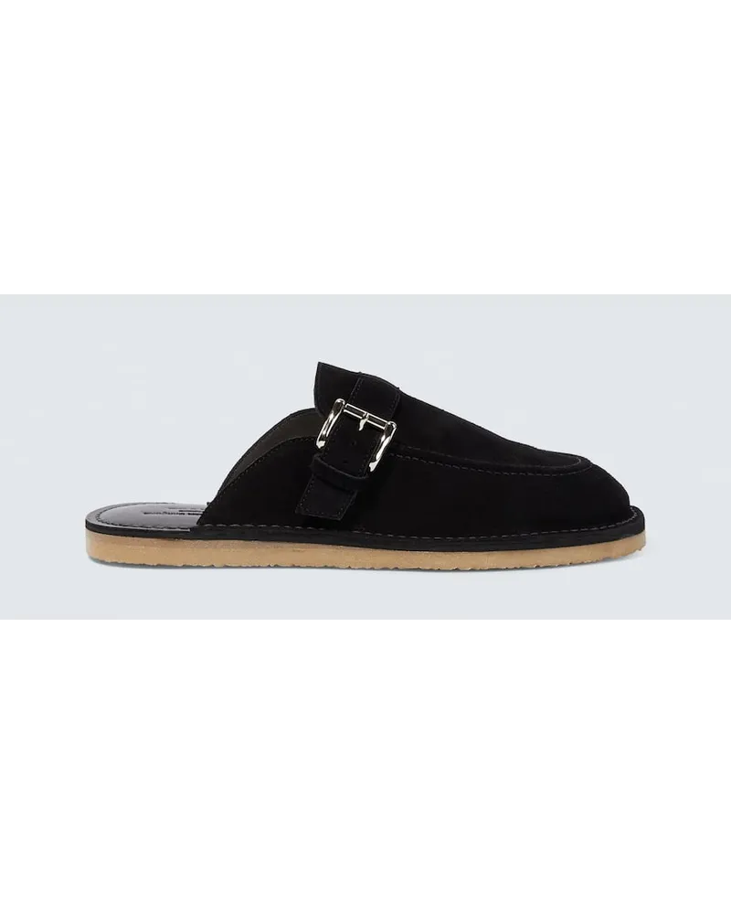 Comme des Garçons Comme des Garcons Homme Slippers aus Veloursleder Schwarz