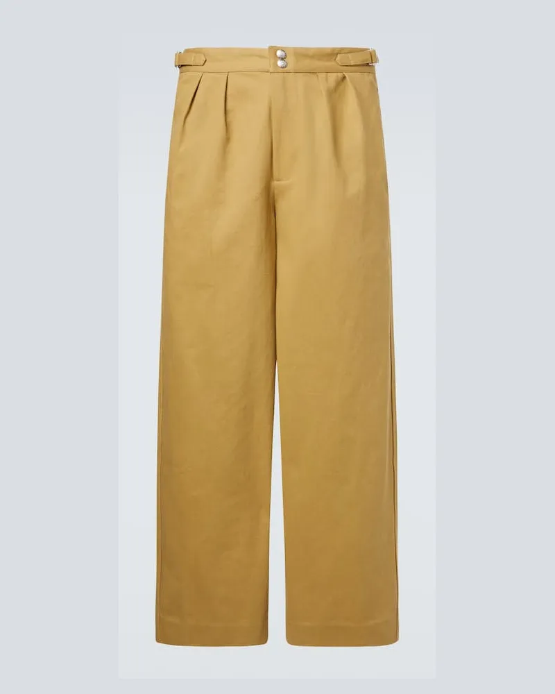 BODE Weite Hose aus Baumwoll-Twill Gelb