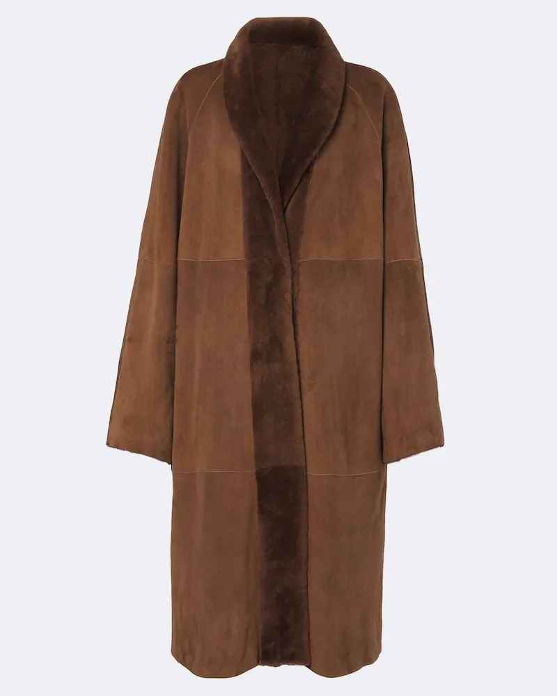 The Row Wendbarer Mantel Kane aus Veloursleder Braun