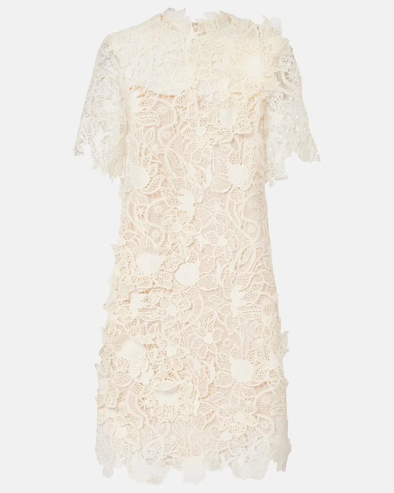 Oscar de la Renta Minikleid aus Spitze Weiß