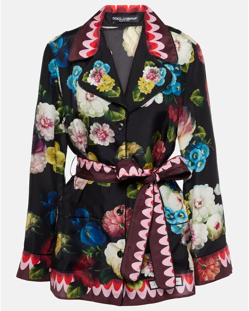 Dolce & Gabbana Bedrucktes Hemd aus Seide Multicolor