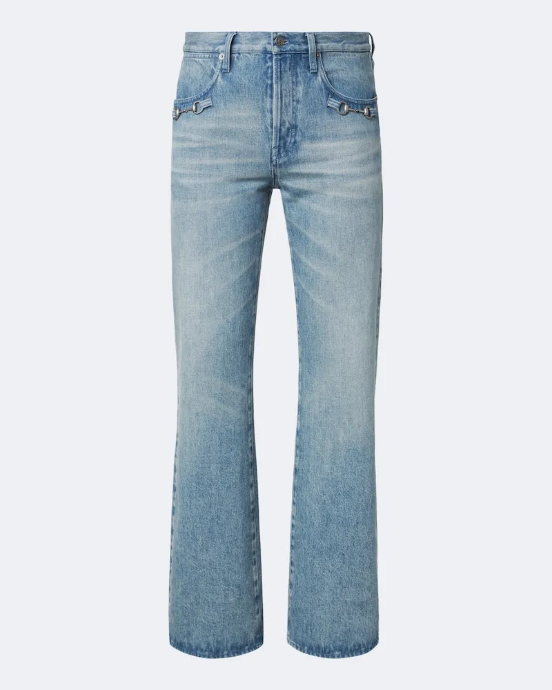 Gucci Flared Jeans Horsebit Blau