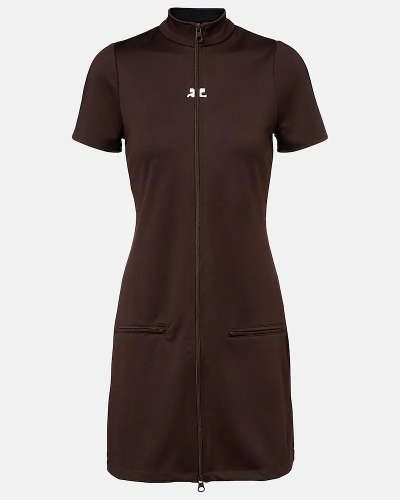 Courrèges Courrèges Minikleid Interlock aus Jersey Braun