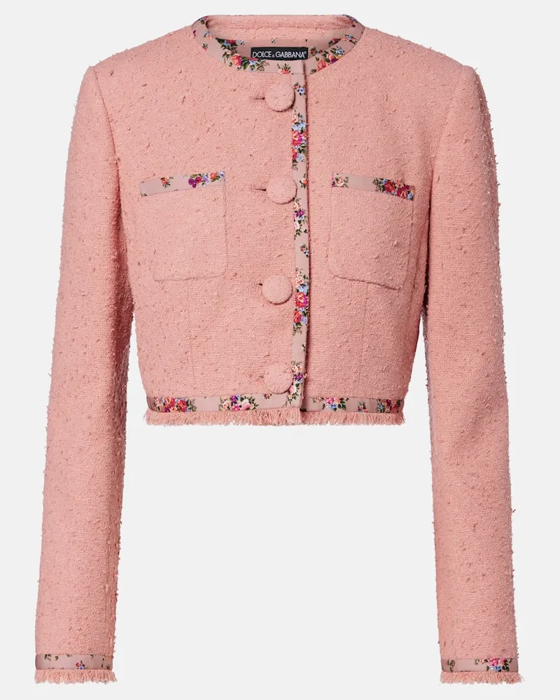 Dolce & Gabbana Cropped-Jacke aus Tweed Rosa