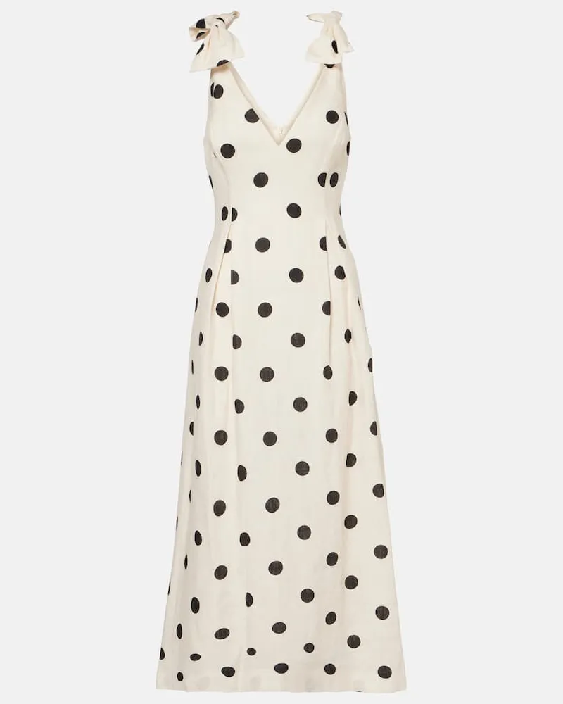 Zimmermann Midikleid aus Leinen Schwarz