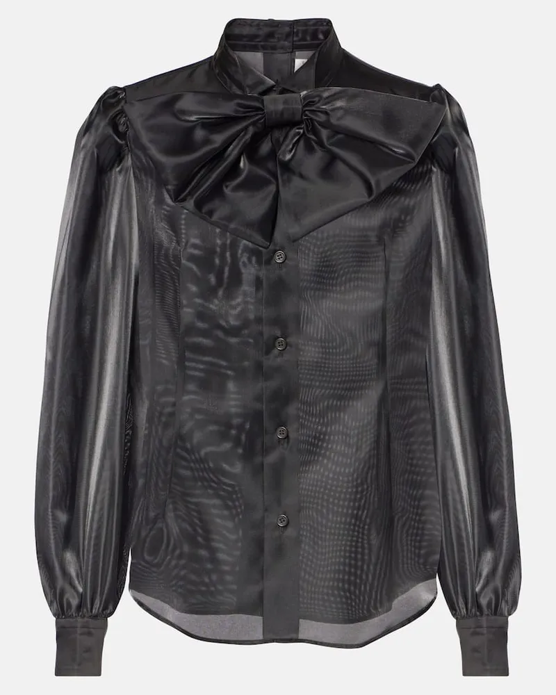 Noir Kei Ninomiya Hemd aus Satin Schwarz