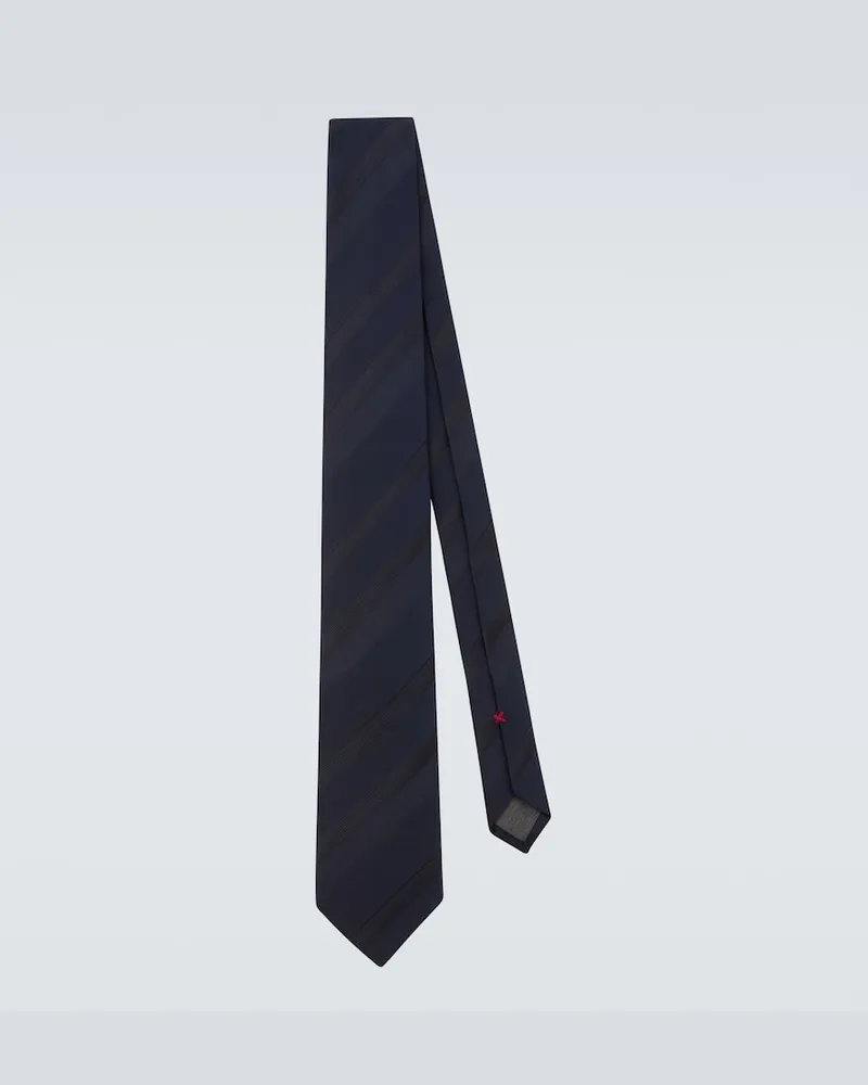 Brunello Cucinelli Krawatte aus Seiden-Jacquard Blau