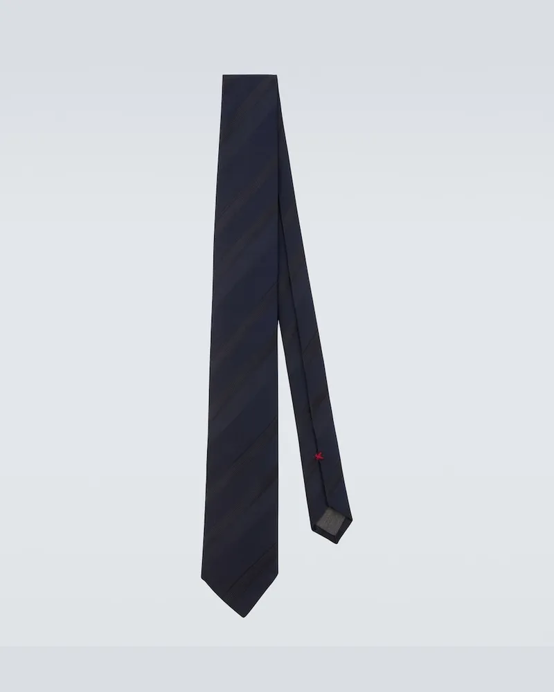 Brunello Cucinelli Krawatte aus Seiden-Jacquard Blau