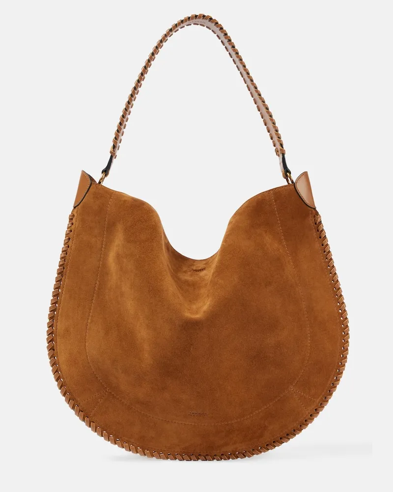 Isabel Marant Schultertasche Oskan aus Veloursleder Braun