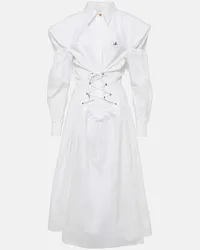 Vivienne Westwood Midikleid Kate aus Baumwollpopeline Weiss