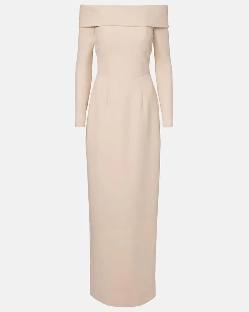 EMILIA WICKSTEAD Bustier-Kleid Nosrat aus Woll-Crêpe Beige