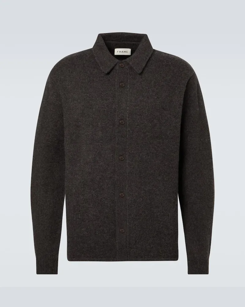 Frame Denim Hemdjacke aus Wolle Grau