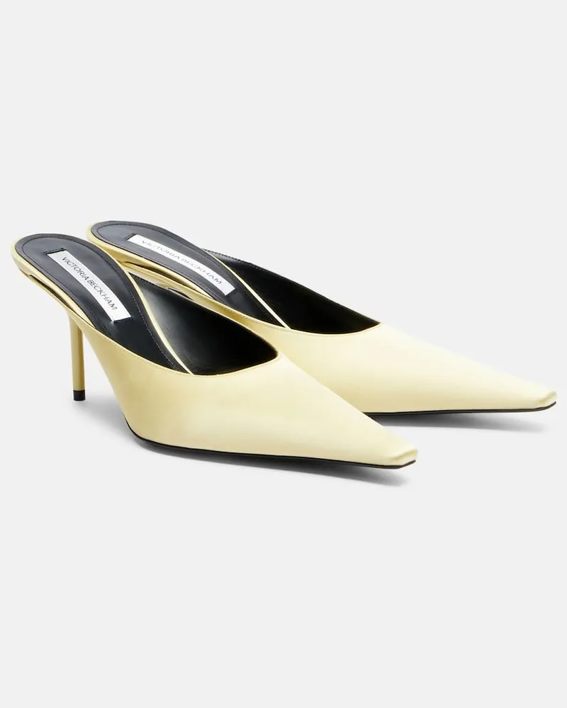 Victoria Beckham Mules 75 aus Satin Gelb