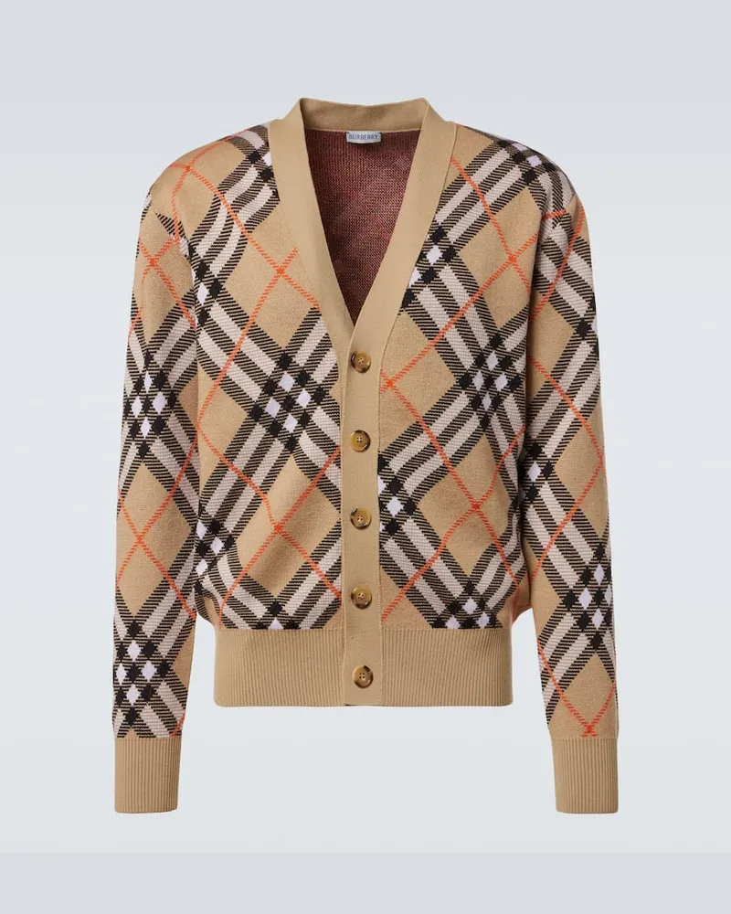 Burberry Cardigan  Check aus einem Wollgemisch Braun