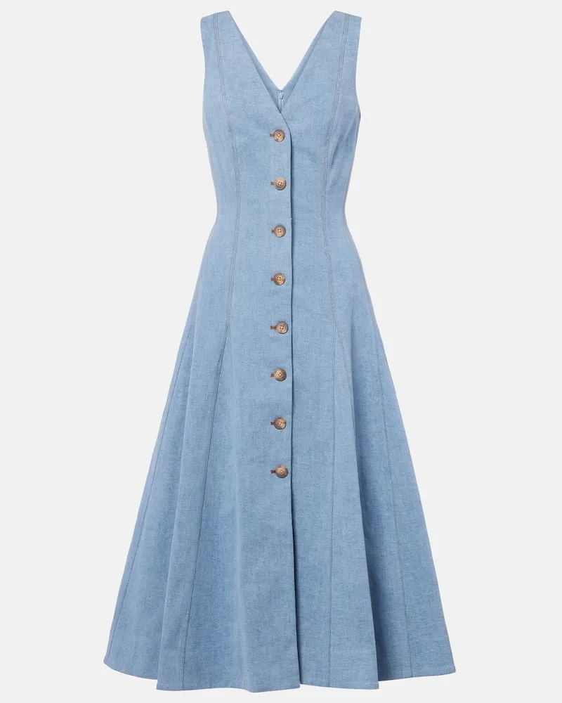 Veronica Beard Midikleid Lou aus Denim Blau