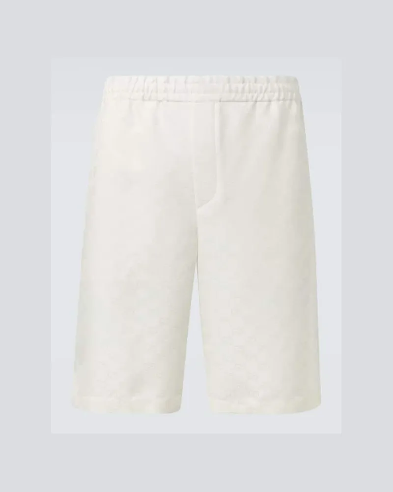 Gucci Shorts GG aus einem Leinengemisch Weiß
