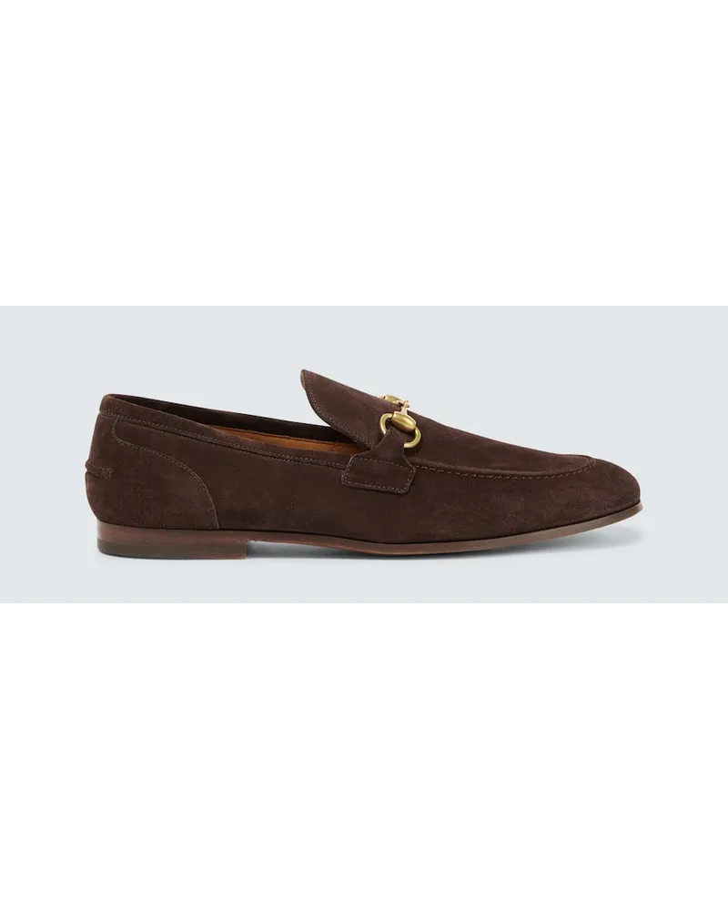 Gucci Loafers  Jordaan aus Veloursleder Braun