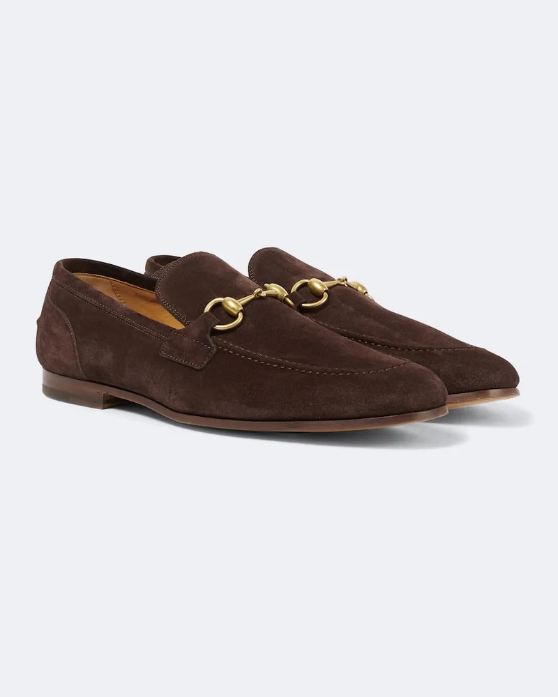 Gucci Loafers Gucci Jordaan aus Veloursleder Braun