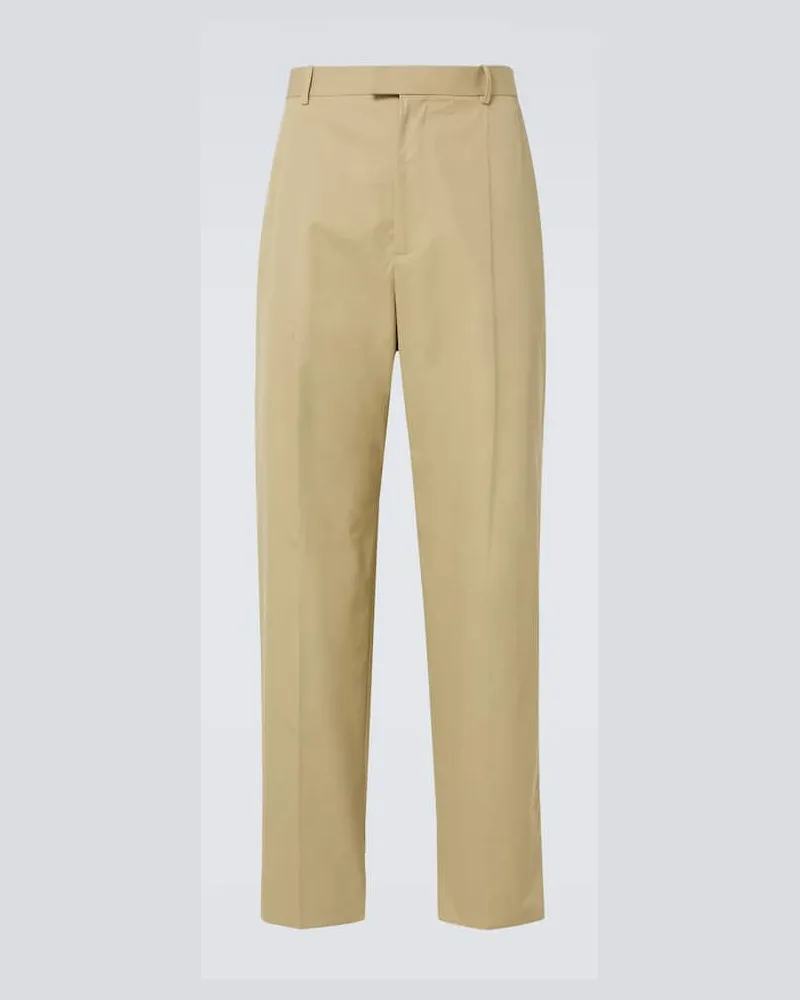 Bottega Veneta Gerade Hose aus Baumwoll-Twill Beige