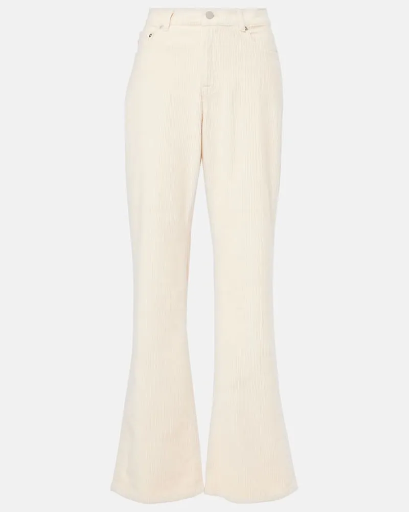 Adriano Goldschmied Mid-Rise Flared Jeans Padua aus Cord Weiß
