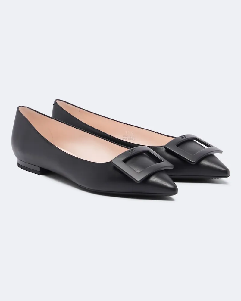 Roger Vivier Ballerinas Gommettine aus Leder Schwarz