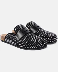 J.W.Anderson Verzierte Slippers aus Veloursleder Schwarz